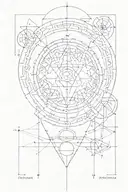 the 7 hermetic principles in a circle inside tattoo design idea