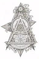 square and compass  with the 7 hermetic principles  tattoo design idea