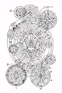 the 7 hermetic principles in a circle tattoo design idea