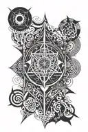 hermetic principles represented through abstract tattoo design idea