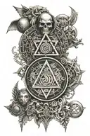 hermetic principles represented with symbols tattoo design idea