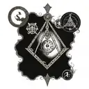 square and compass with the 7 hermetic principles  tattoo design idea