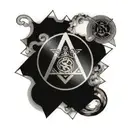 square and compass with the 7 hermetic principles  tattoo design idea