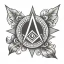 square and compass inside a circle tattoo design idea