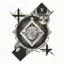 7 hermetic principles with square and compass incorporated  tattoo design idea