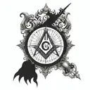 7 hermetic principles with square and compass incorporated  tattoo design idea