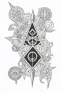 hermetic principles represented with symbols tattoo design idea