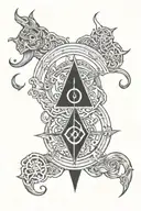 hermetic principles represented with symbols tattoo design idea