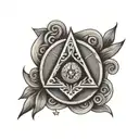 square and compasses, no back side tattoo design idea