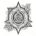 square and compass with the 7 hermetic principles  tattoo design idea