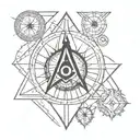 square and compass with the 7 hermetic principles  tattoo design idea