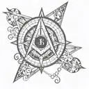 square and compass with the 7 hermetic principles  tattoo design idea