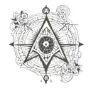 square and compass with the 7 hermetic principles  tattoo design idea