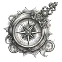Compass and square tattoo design idea