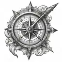 Compass and square tattoo design idea