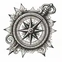 Compass and square tattoo design idea