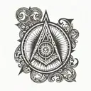 square and compass tattoo design idea