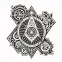 square and compass tattoo design idea