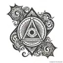 square and compass tattoo design idea