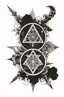 the 7 hermetic principles in a circle inside tattoo design idea