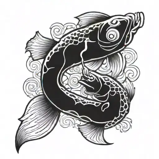 koi fish yin yang tattoo design idea
