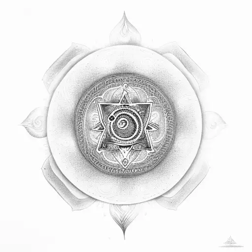 om hindu symbol with fire tattoo design idea