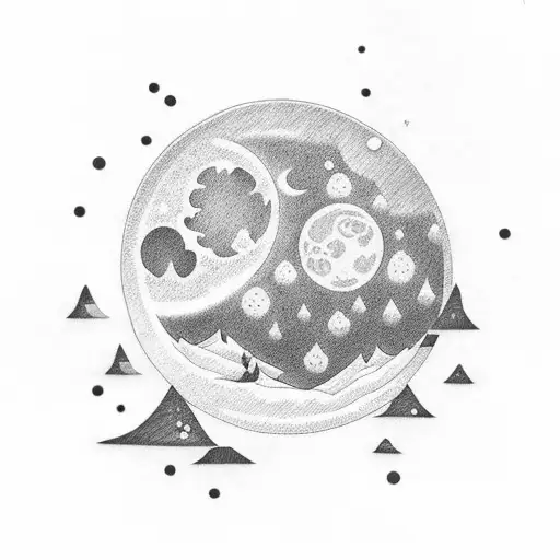 moon in cold weather  tattoo design idea