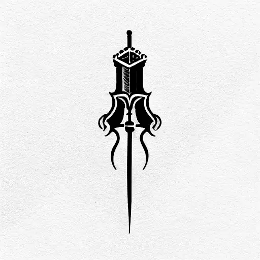Knight's sword, England, is burning tattoo design idea