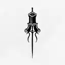 Knight's sword, England, is burning tattoo design idea