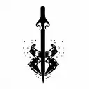 Knight's sword, England, is burning tattoo design idea
