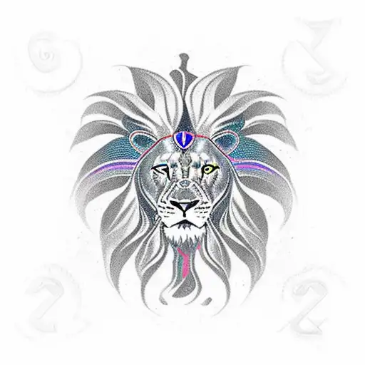 eye of Horus, lion, Roman numerals 04021998 tattoo design idea