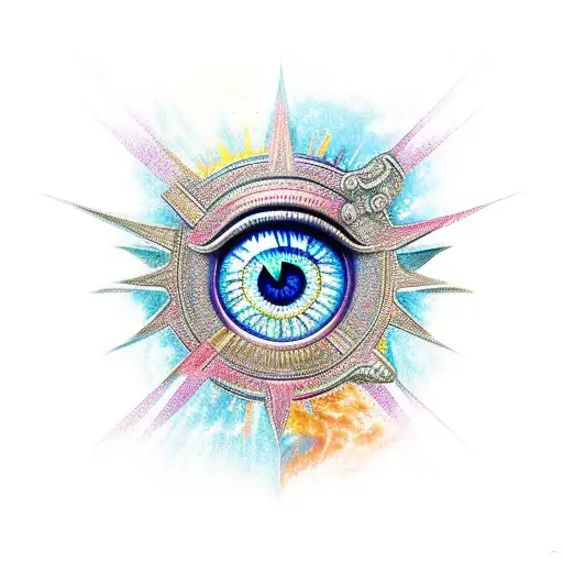 eye of Horus, Roman numerals 04021998 tattoo design idea