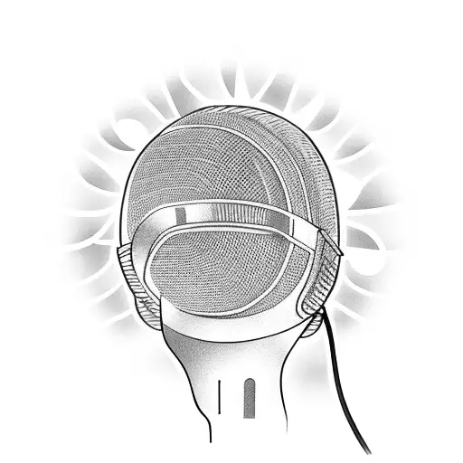 A microphone with sound waves representing my radio announcing career tattoo design idea