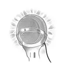 A microphone with sound waves representing my radio announcing career tattoo design idea