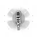 A microphone with sound waves representing my radio announcing career tattoo design idea