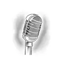 A microphone with sound waves representing my radio announcing career tattoo design idea