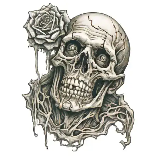 gore rotten corpse tattoo design idea