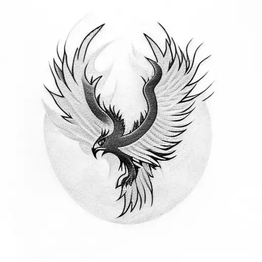a resurrected phoenix from the flames  tattoo design idea