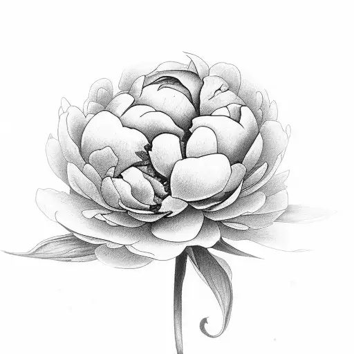 littles five flowers peonies  tattoo design idea