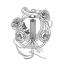 eowyn sword with flowers and vines tattoo design idea