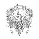 eowyn sword with flowers and vines tattoo design idea