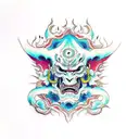 ashura demonio tattoo design idea