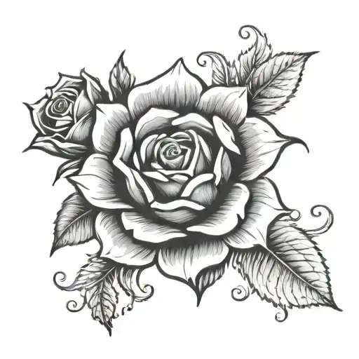 Tudor rose tattoo design idea