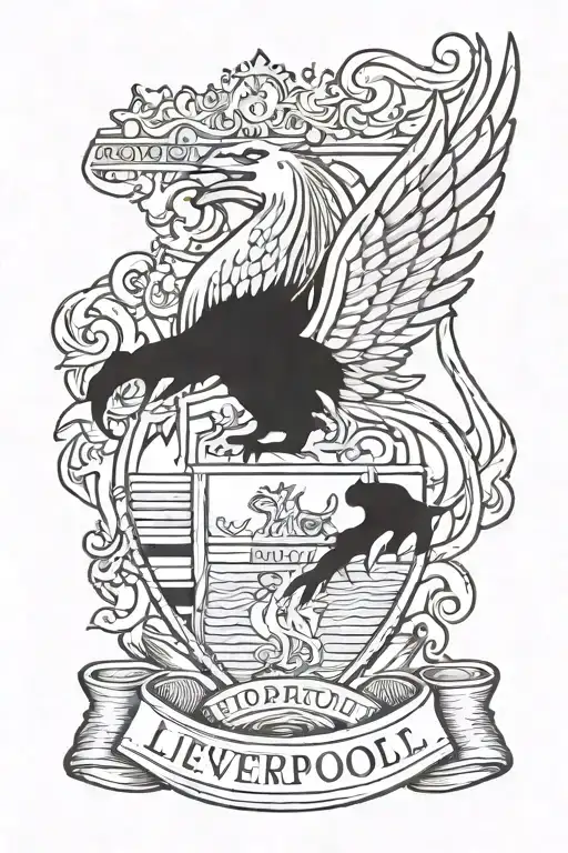 Liverpool football club morphing tattoo design idea