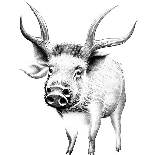 wild boar tattoo design idea