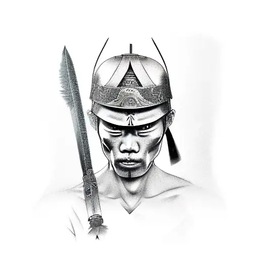 japanese warrior  tattoo design idea