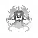 mongolian warrior  tattoo design idea