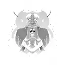 mongolian warrior  tattoo design idea