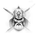 mongolian warrior  tattoo design idea