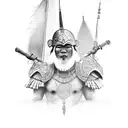 mongolian warrior tattoo design idea